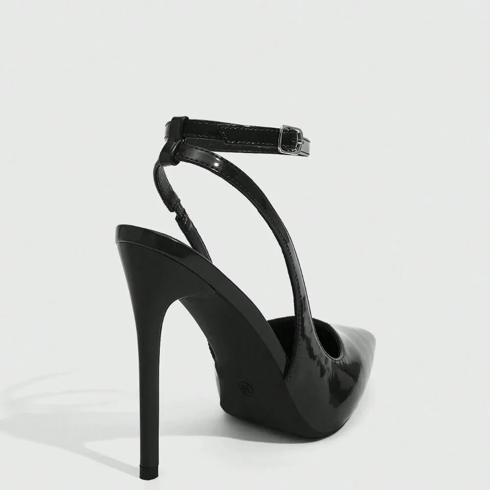 Black Stiletto Women's High Heel Pumps - Picture 1 of 10